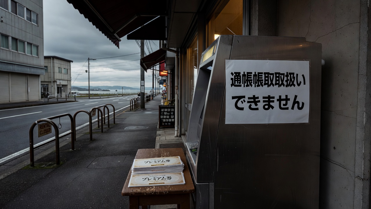 Hiroshima Bank Ends ATM Passbook Transactions, Peace Cycle Suspended, Premium Vouchers Left Unused—The ‘Unreachable Systems’ Quietly Accumulating in Rural Areas