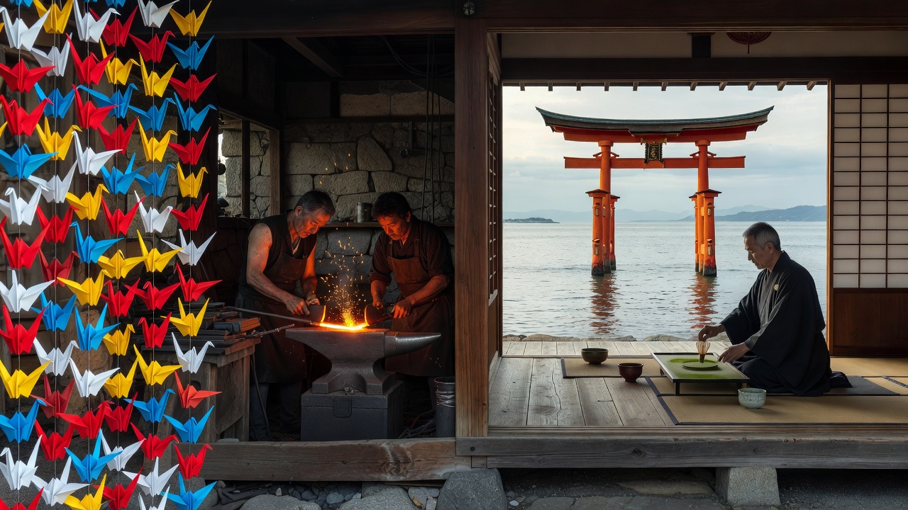 Origami Cranes Become a Mosaic, Swordsmiths Forge, and Tea Ceremony is Passed Down—The Structural Support Behind Hiroshima’s ‘Memory Devices of Handicraft’